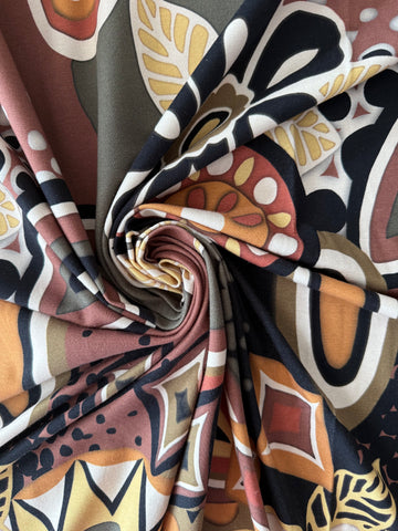 Baumwolljersey "Mandala brown"